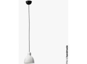 8421776231702 - Faro Barcelona - faro 64255 Hängeleuchte venice E27 15W Stahl glänzendes Schwarz Keramik Glänzendes Weiß L16cm H223cm dimmbar