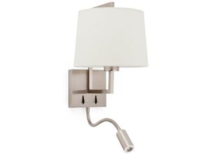 8421776233324 - Faro Barcelona - frame Wandleuchte innen nickel matt beige mit LED-Leser 20172-02