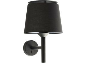 8421776233386 - Faro 20301-93 Wandleuchte savoy E27 15W Stahl mattschwarz Textil Schwarz L23cm H392cm dimmbar