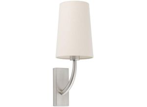 8421776233881 - Faro 29680-20 Wandleuchte rem E27 15W Stahl Nickel matt Textil Beige L7cm H23cm dimmbar