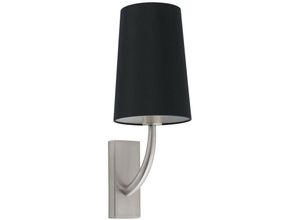 8421776233898 - Faro 29680-21 Wandleuchte rem E27 15W Stahl Nickel matt Textil Schwarz L7cm H23cm dimmbar