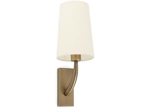 8421776233911 - Faro 29681-20 Wandleuchte rem E27 15W Stahl altes Gold Textil Beige L7cm H23cm dimmbar