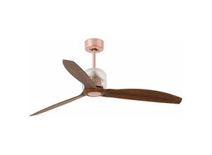 8421776234970 - Faro Barcelona - faro 33399D Deckenventilator deco fan m Stahl Kupfer pc Walnuss H45cm Ø128cm