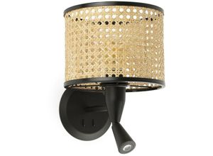 8421776235564 - Faro Barcelona - mambo Wandleuchte innen mit Leser schwarz rattan ø210 64309-47 8421776235564 - Faro Barcelona - mambo Wandleuchte innen mit Leser schwarz rattan ø210 64309-47