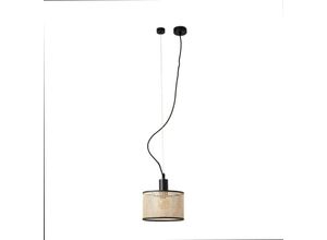 8421776235816 - Faro 64314-47 Hängeleuchte mambo 210 E27 15W Stahl mattschwarz Rattan L21cm H166cm dimmbar