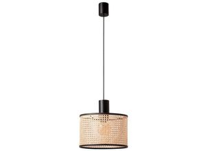 8421776235915 - Faro 64315-48 Hängeleuchte mambo 320 E27 15W Stahl mattschwarz Rattan L21cm H186cm dimmbar