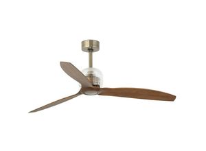 8421776241329 - Faro Barcelona - Faro deco - Gold Holz Deckenventilator mit dc Smart Motor - Fernbedienung enthalten