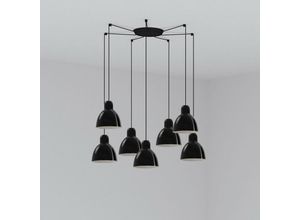 8421776326439 - Faro Venice 7-flammige schwarze Cluster-Tropfen-Pendelleuchte