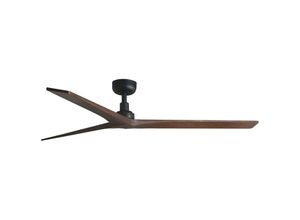 8421776350588 - Faro Barcelona - faro 34276 Deckenventilator klim l Stahl mattschwarz Holz Walnuss dunkel H236cm Ø150cm