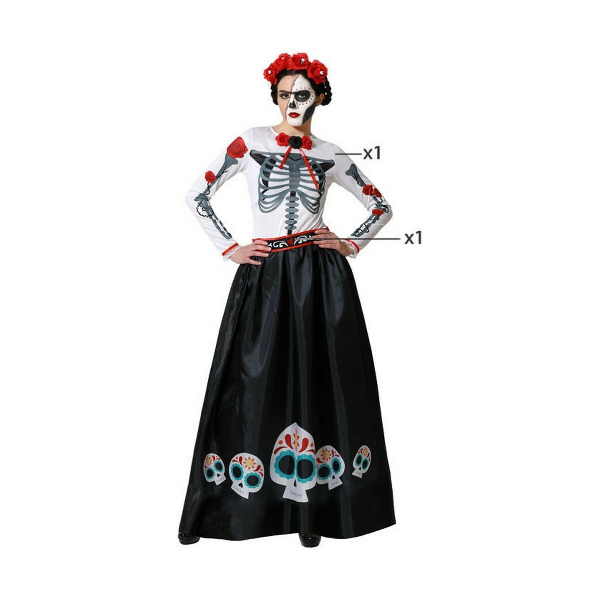 8422259714576 - Verkleidung für Erwachsene Skelett Mexikaner Bunt (XS S) 8422259714576 - Verkleidung für Erwachsene Skelett Mexikaner Bunt (XS S)