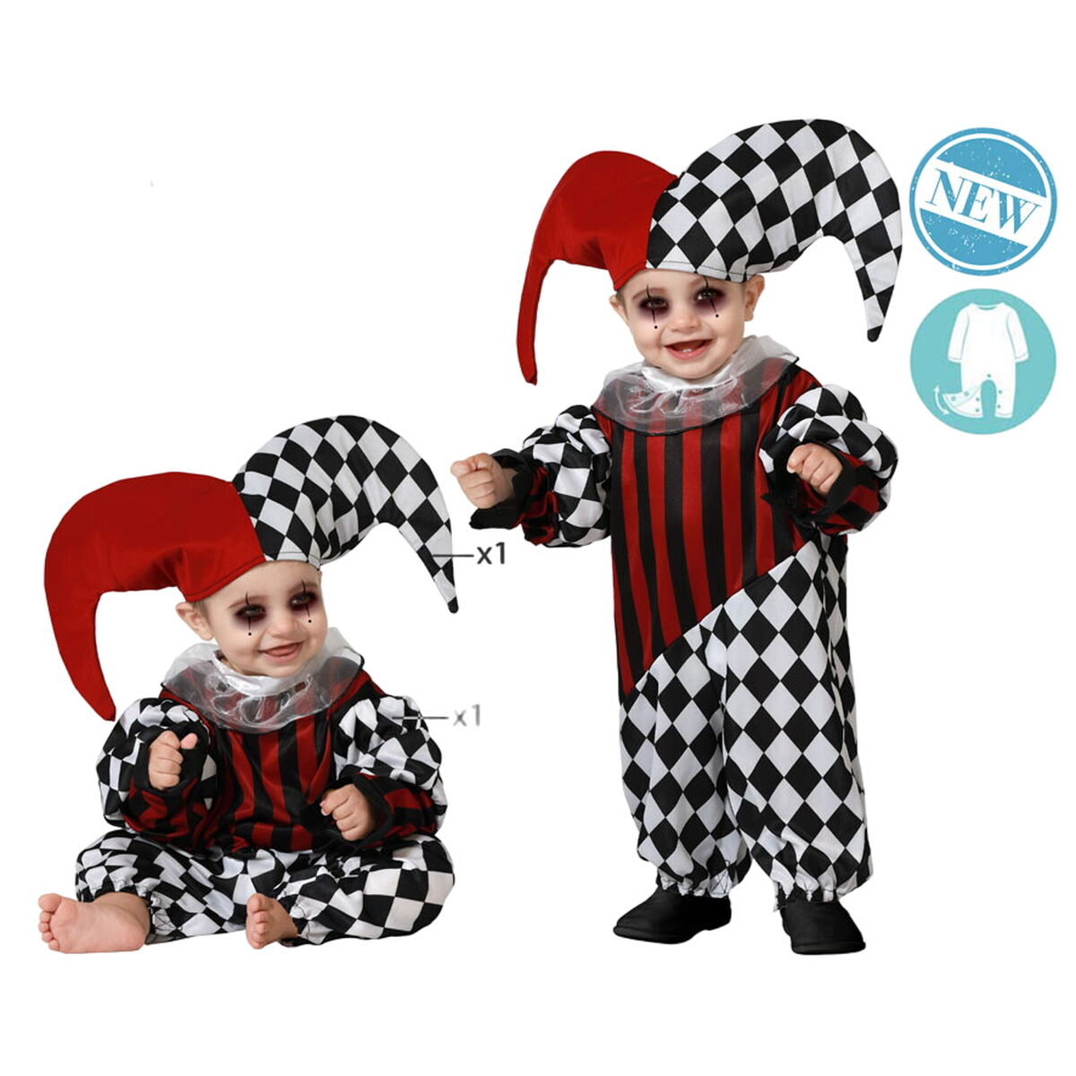 8422259773191 - Verkleidung für Babys Harlekin 12-24 Monate 8422259773191 - Verkleidung für Babys Harlekin 12-24 Monate