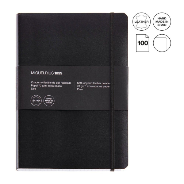 8422593104057 - Notizbuch Leather blanko schwarz Softcover 100 Seiten