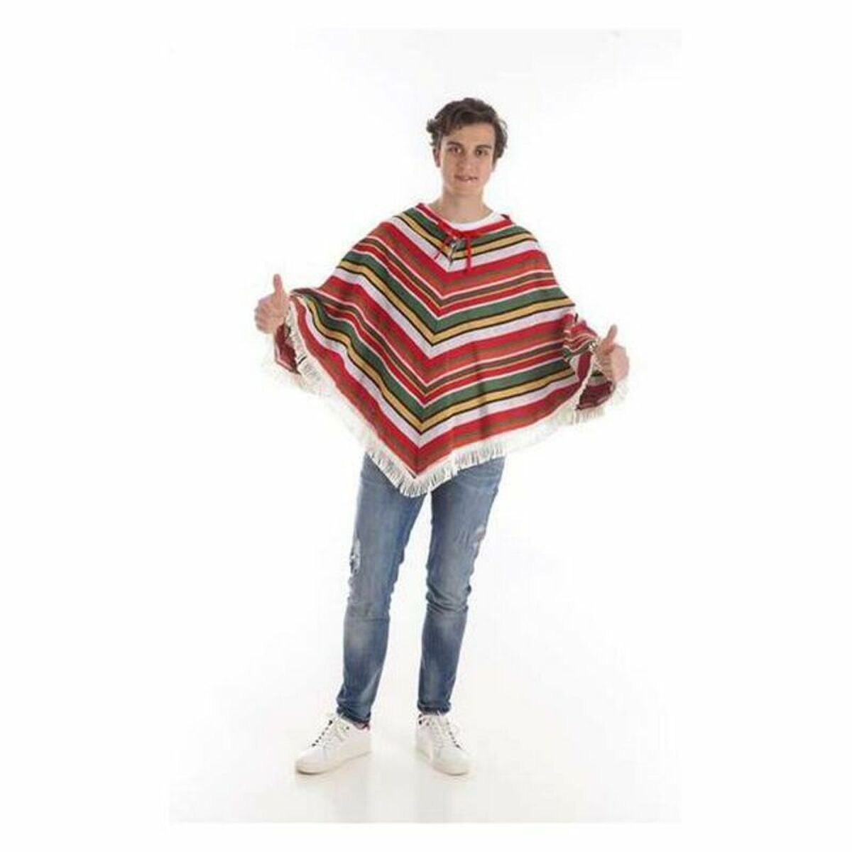 8422802094353 - Verkleidung für Erwachsene Rojo Blanco Poncho Mexikaner L 8422802094353 - Verkleidung für Erwachsene Rojo Blanco Poncho Mexikaner L