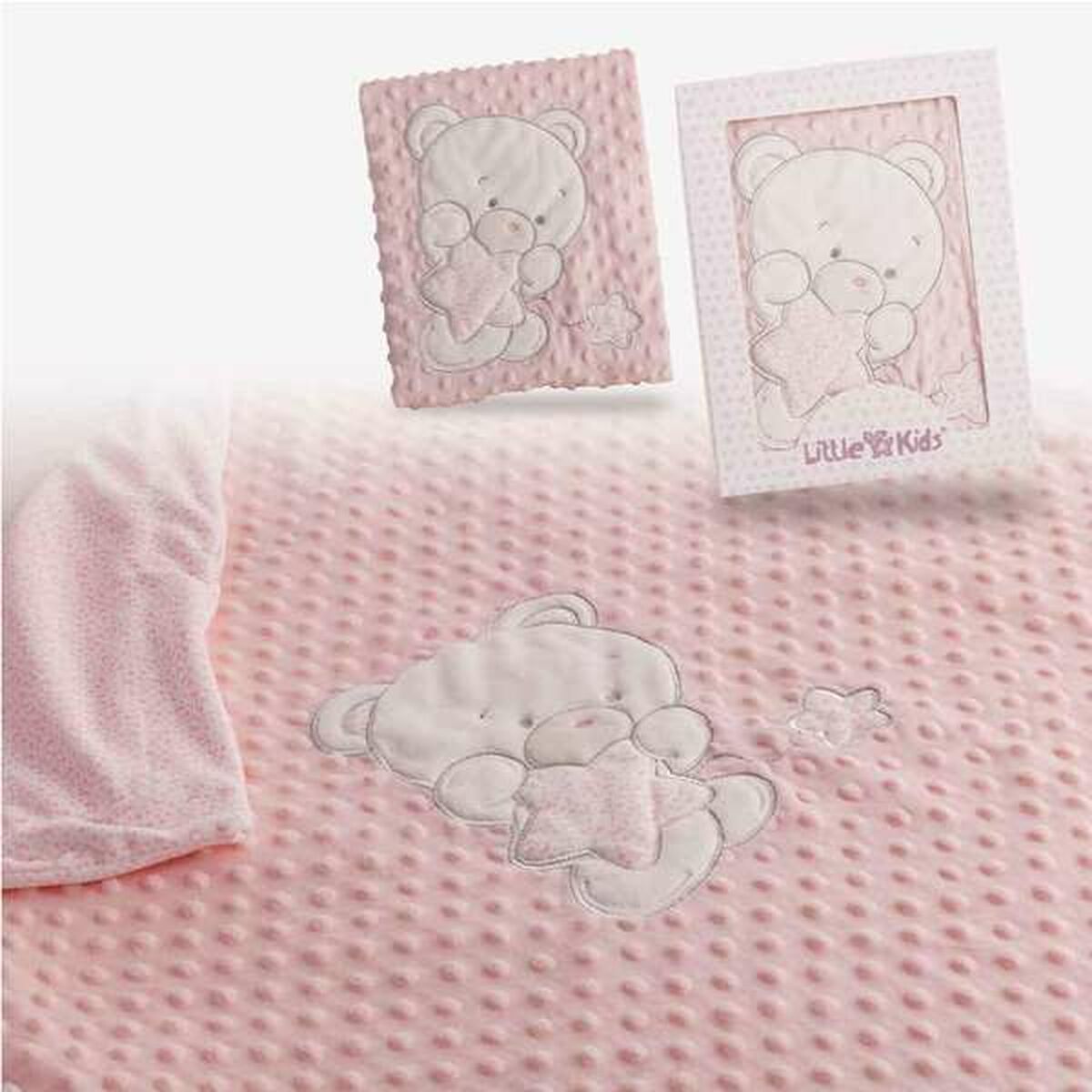 8422802254498 - Babydecke Bär Rosa Stickerei Double 8422802254498 - Babydecke Bär Rosa Stickerei Double