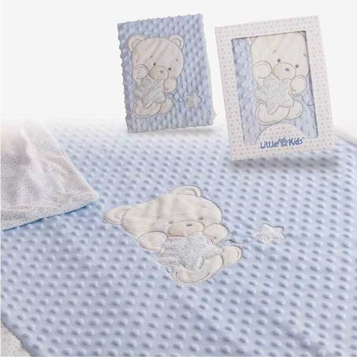 8422802254504 - Babydecke Bär Stickerei Blau Double 8422802254504 - Babydecke Bär Stickerei Blau Double