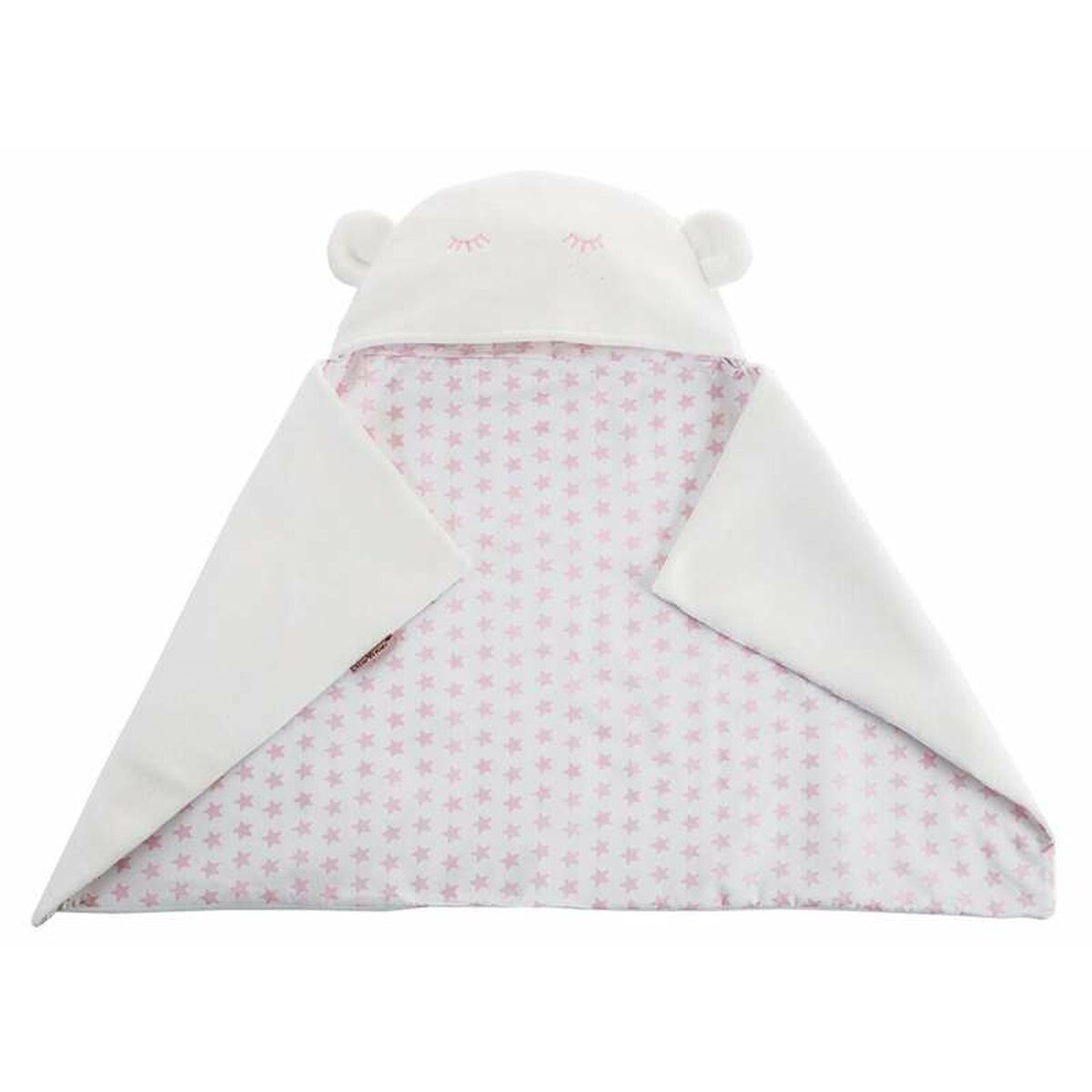 8422802281074 - Babydecke Reversibel Mit Kapuze 90 x 66 cm Sterne