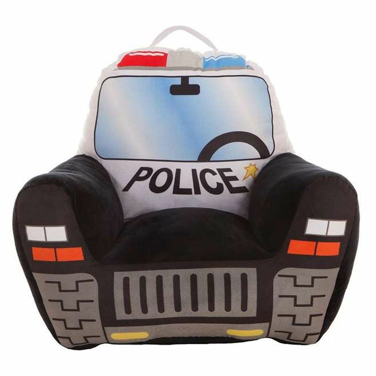 8422802420794 - Kindersessel Polizeiwagen 52 x 48 x 51 cm Schwarz Acryl (52 x 48 x 51 cm)