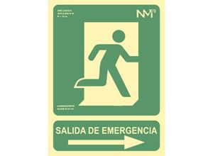 8422838033173 - Pictograma archivo 2000 salida de emergencia derecha pvc verde luminiscente 224x300 mm