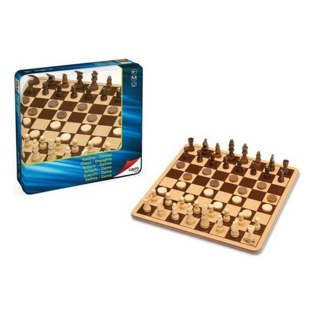 8422878707515 - Schach- und Dame-Brett 751 Holz