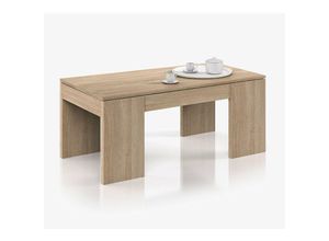 8423490263700 - Mobimarket - Couchtisch Malibu Couchtisch mit abnehmbarer Platte Couchtisch für das Wohnzimmer cm 100x50h43 84 Eiche