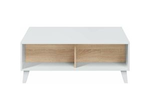 8423490264288 - Altri - Couchtisch Lincoln Kaffetisch Couchtisch für das Wohnzimmer cm 100x68h38 Glänzend weiß und Eiche