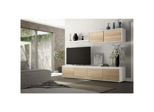 8423490264707 - Altri - Einbaufertige Wand Savannah TV-Ständer für Wohnzimmer Zusammensetzung des Wohnzimmersets Wohnzimmergarnitur mit Schrankwand cm 200x41h43