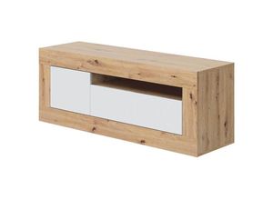 8423490267654 - Altri - TV-Ständer Killeen Wohnzimmer TV-Sideboard TV-Ständer mit 2 Türen cm 139x42h53 Geknotete Eiche und Weiß