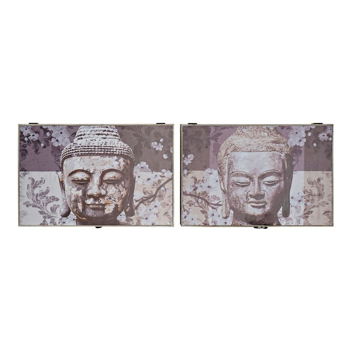 8424001698608 - Dekorative Box Grau Holz MDF Buddha Zähler (2 Stück)
