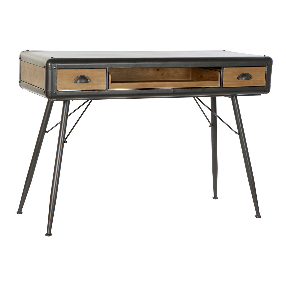 8424001712083 - Schreibtisch natürlich Hellgrau Metall Tanne Tannenholz 118 x 52 x 84 cm 8424001712083 - Schreibtisch natürlich Hellgrau Metall Tanne Tannenholz 118 x 52 x 84 cm