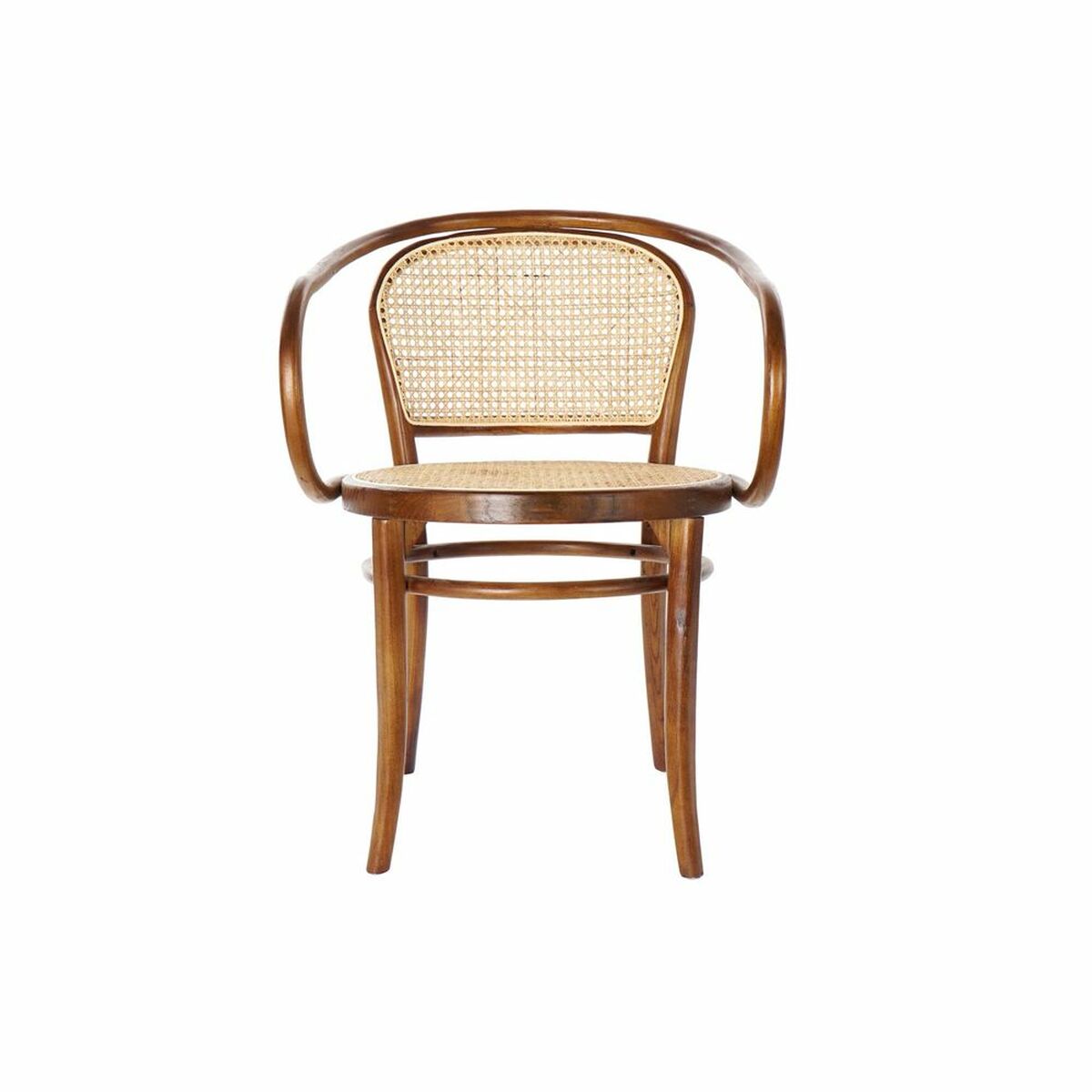 8424001805655 - Esszimmerstuhl Braun Rattan Ulmenholz (58 x 58 x 795 cm)