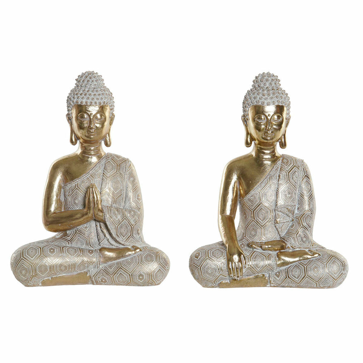 8424001815265 - Deko-Figur FZ-93784 Gold Buddha Harz Orientalisch Decapé (22 x 12 x 30 cm) (2 Stück)