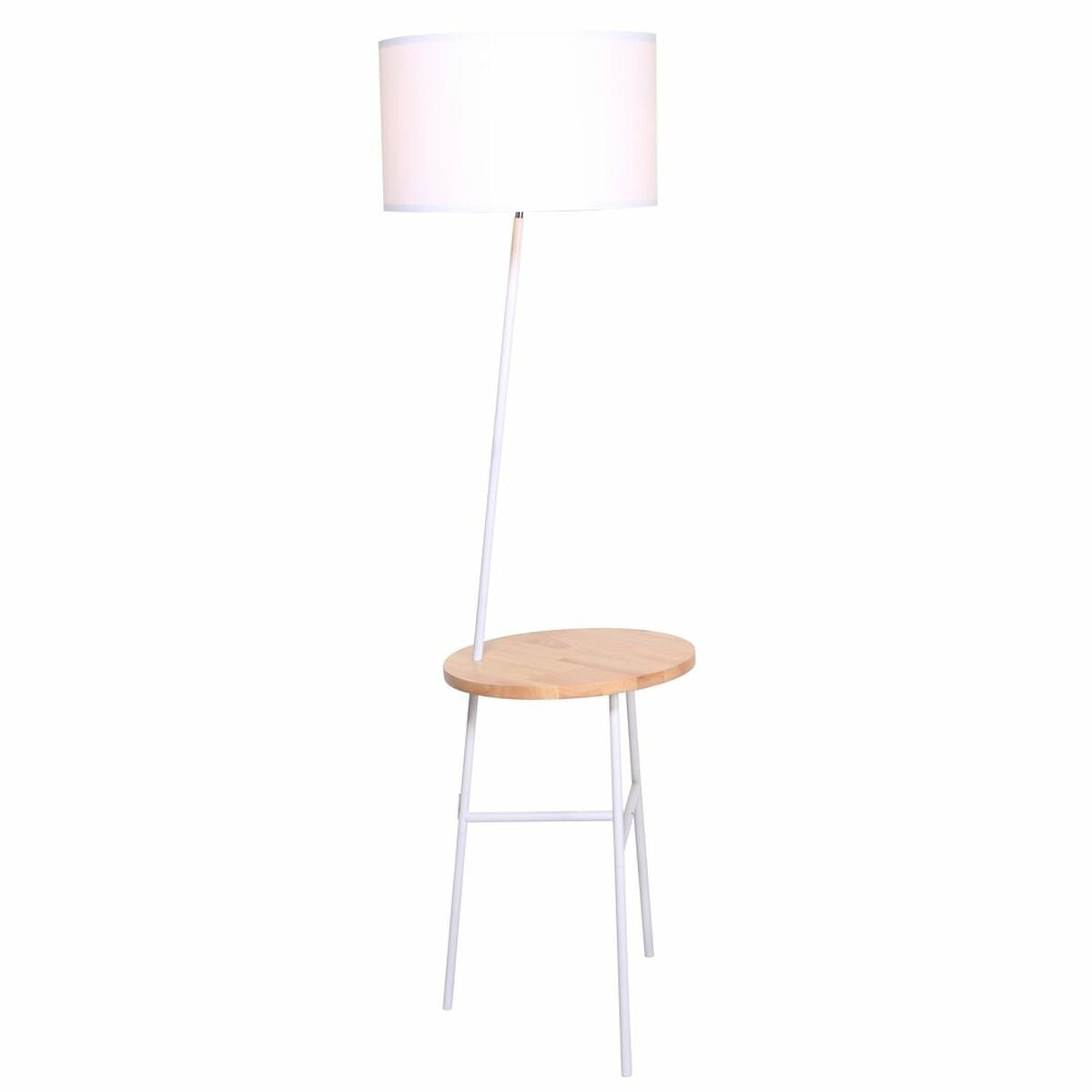 8424001824021 - Stehlampe White Braun Polyester Metall Pinewood (40 x 65 x 152 cm)
