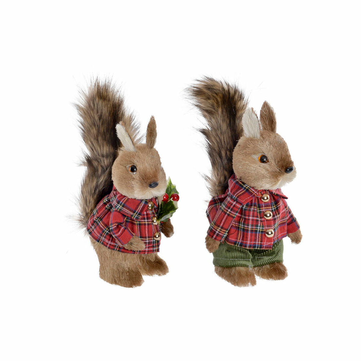 8424001845149 - Weihnachtsschmuck Polyester Eichhörnchen (2 pcs) (12 x 15 x 25 cm)