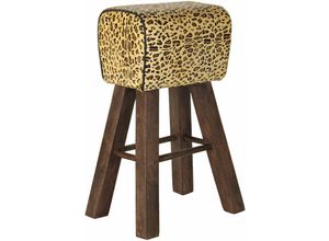 8424001853007 - Dkd Home Decor - Leder -Lederhocker 43x35x75 Bois Leopard Brown Material Mehrfarbige Farbfarbfamilienstühle und Hocker Details