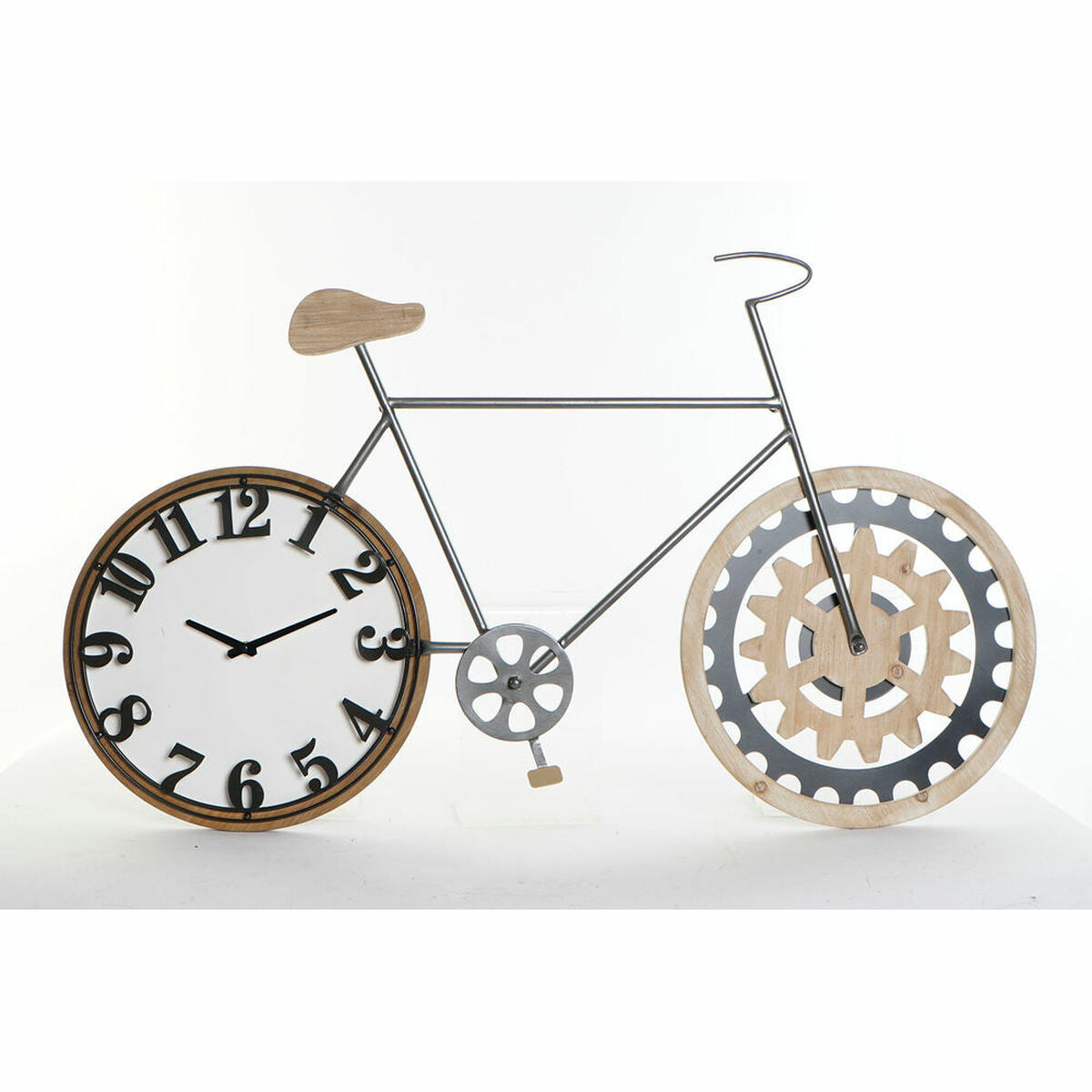 8424001871094 - Wanduhr 108 x 64 x 635 cm natürliches schwarzes Fahrrad Metall MDF Holz 8424001871094 - Wanduhr 108 x 64 x 635 cm natürliches schwarzes Fahrrad Metall MDF Holz