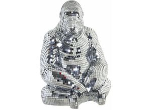 8424001899487 - Dkd Home Decor - Harzfigur 35x31x46 Silberchrom Gorilla Harzmaterial mehrfarbige Farbfamilien -Figuren Dekoration Details