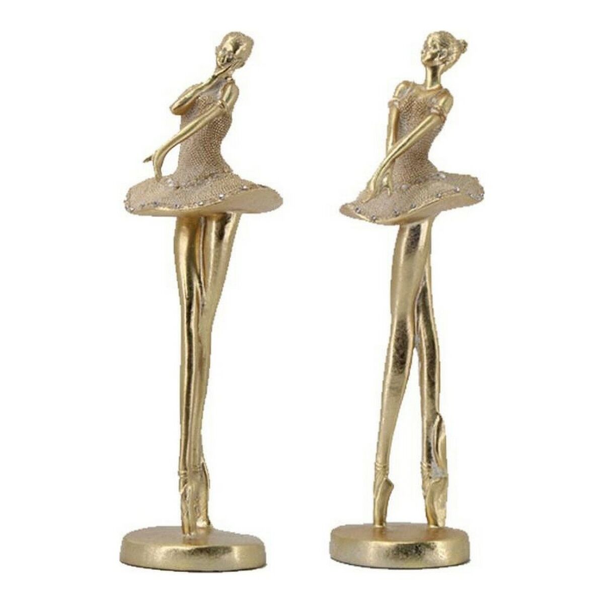 8424001899531 - Deko-Figur Gold Harz Ballett-Tänzerin Romantisch (10 x 95 x 30 cm) (2 Stück)