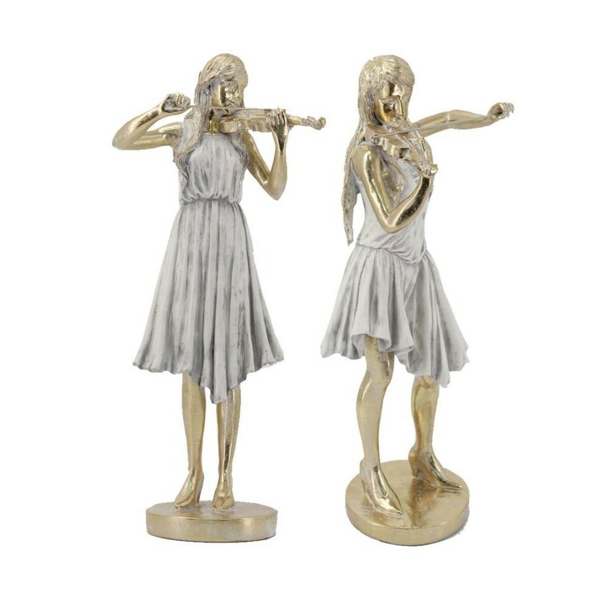 8424001899579 - Deko-Figur Gold Weiß Harz Musiker (265 x 20 x 60 cm) (2 Stück)