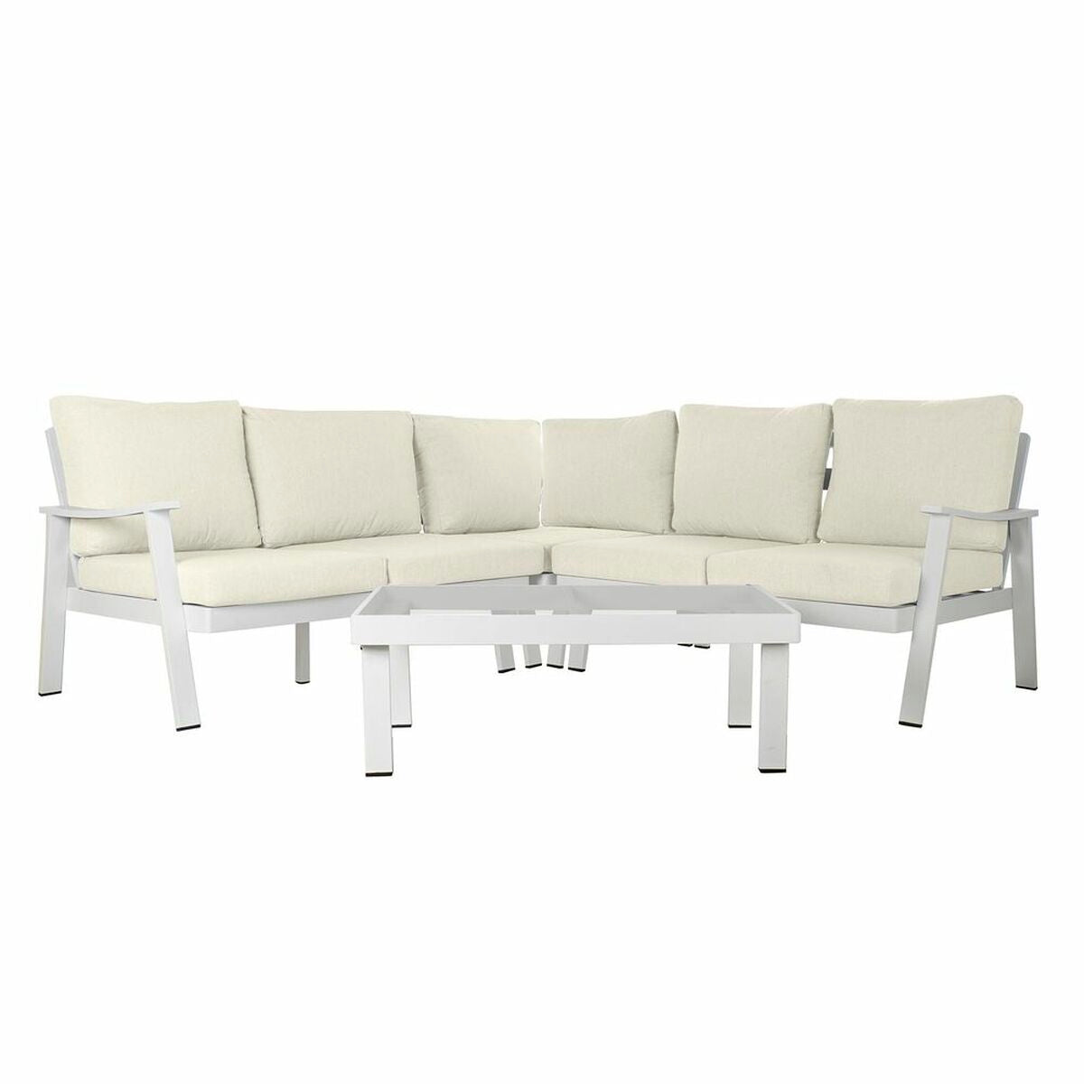 8424001925780 - Gartensofa DKD Wohnkultur weiße Aluminiumkristall 86 cm 212 x 212 x 86 cm