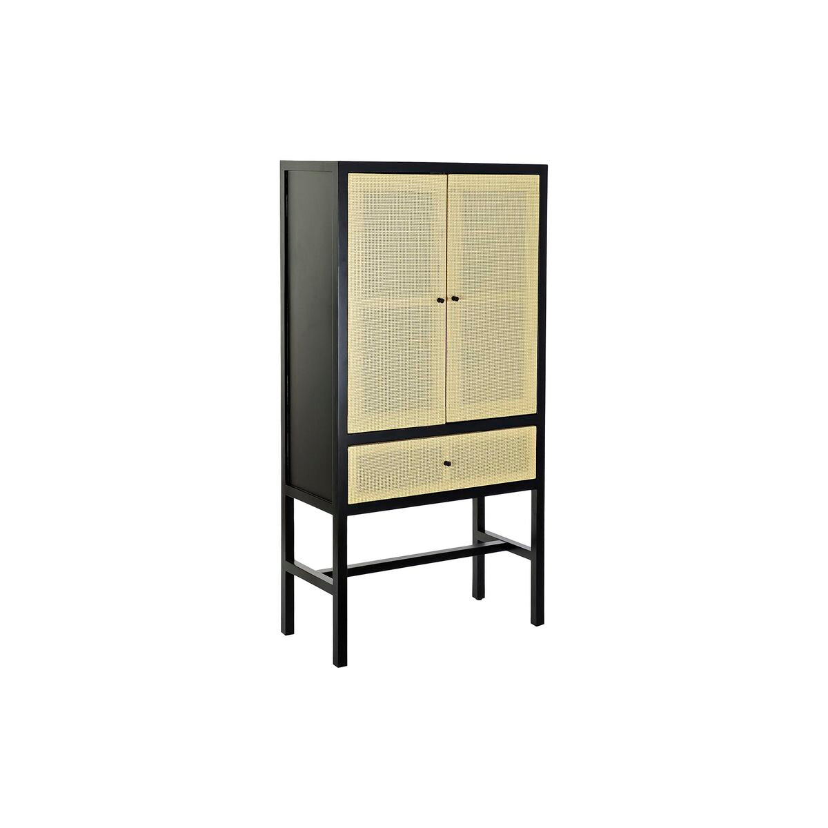 8424001935215 - Schrank 80 x 38 x 160 cm Tanne natürlich Schwarz 8424001935215 - Schrank 80 x 38 x 160 cm Tanne natürlich Schwarz