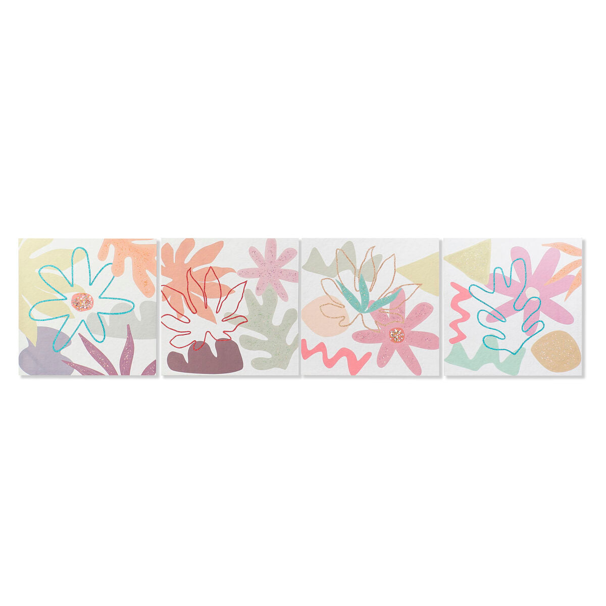 8424001940172 - Leinwand Blomster (60 x 18 x 60 cm) (4 Stück)