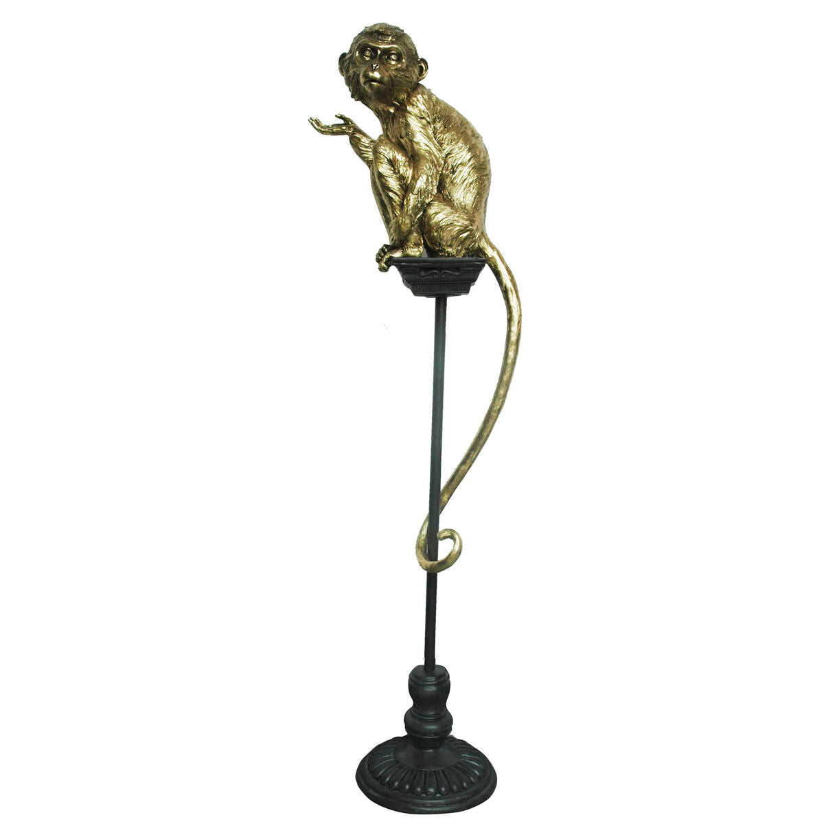 8424001947515 - Dekorative Figur Golden Metallharz Colonial Affe (32 x 21 x 105 cm)