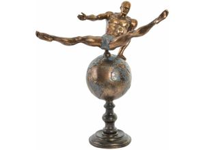 8424001947553 - Résine Figur 29x16x33 Gymnast Gold gealtertes Harz mehrfarbige Farbmaterialfamilien Figuren Détails Details