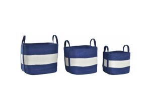 8424001949489 - Dkd Home Decor - Set von 3 Jute Körben 40x32x40 Marineblau Jute mehrfarbige Farbmaterial Familienkörbe und Kartons Details