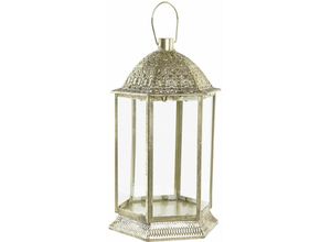 8424001950300 - Dkd Home Decor - Metall Metallglas 21x19x37 Metall Golden Glass Multicolor Color Family Lantern und Kerzenhalter Details