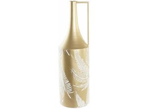 8424001955930 - Nicht Zutreffend - Vase dkd Home Decor Golden Metall Creme Tropical Pflanzenblatt (21 x 21 x 71 cm)