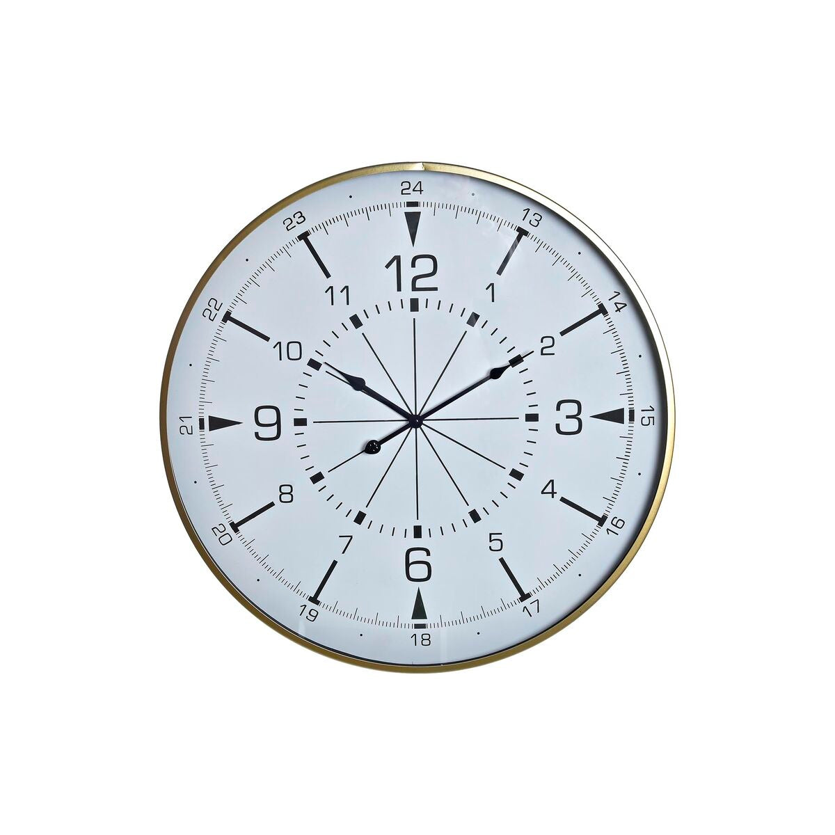 8424001964437 - Wanduhr Kristall Gold Metall Weiß Kompass (60 x 3 x 60 cm)