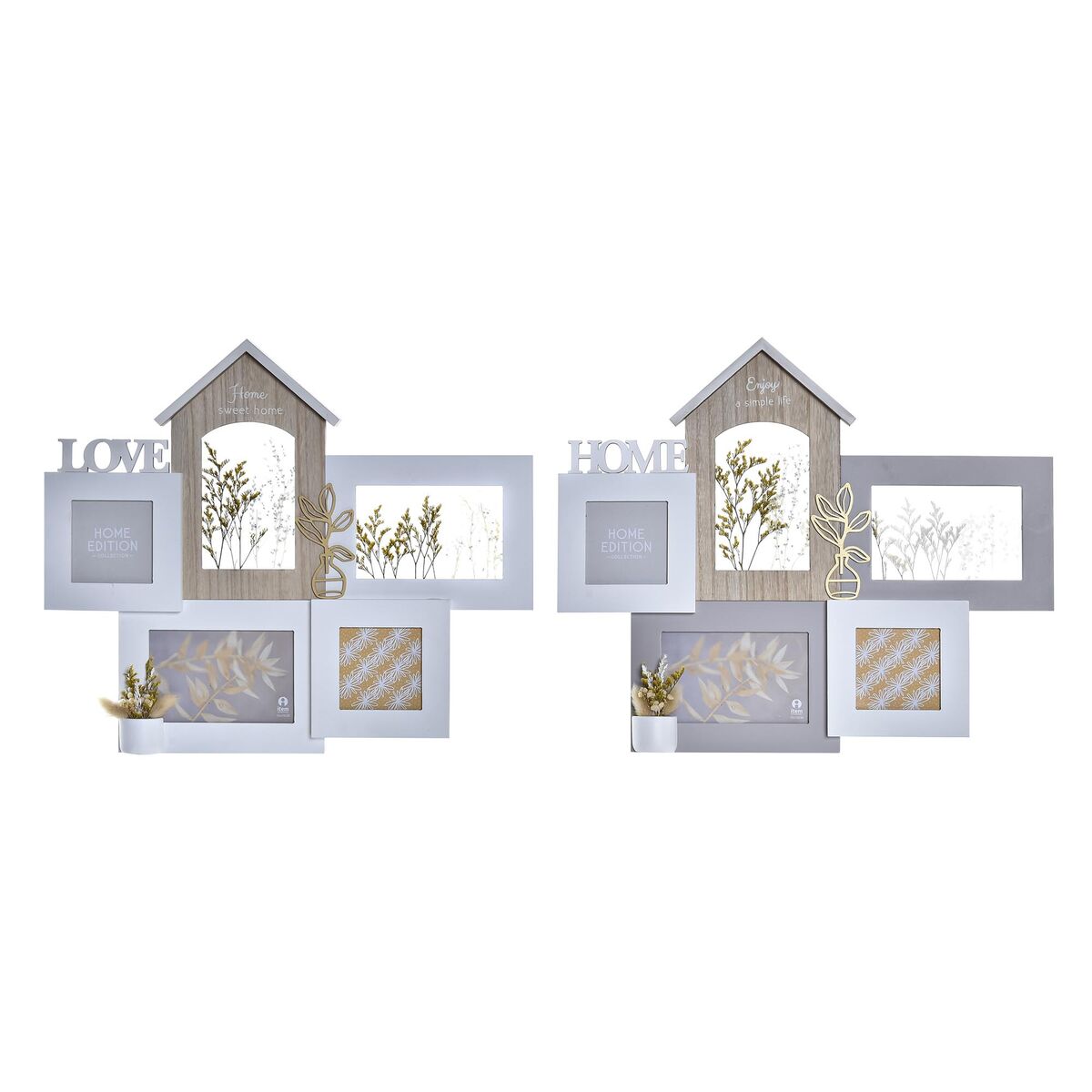 8424001964789 - Fotorahmen Love Home Holz Blume natürlich (46 x 3 x 39 cm) (2 Stück) 8424001964789 - Fotorahmen Love Home Holz Blume natürlich (46 x 3 x 39 cm) (2 Stück)