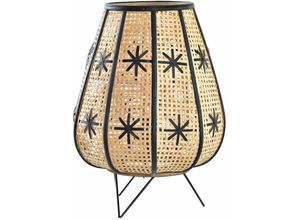 8424001971541 - Nicht Zutreffend - Tischlampe dkd Home Decor Blume Schwarz Metall Braun Rattan 220 v 50 w Tropical (37 x 37 x 47 cm)