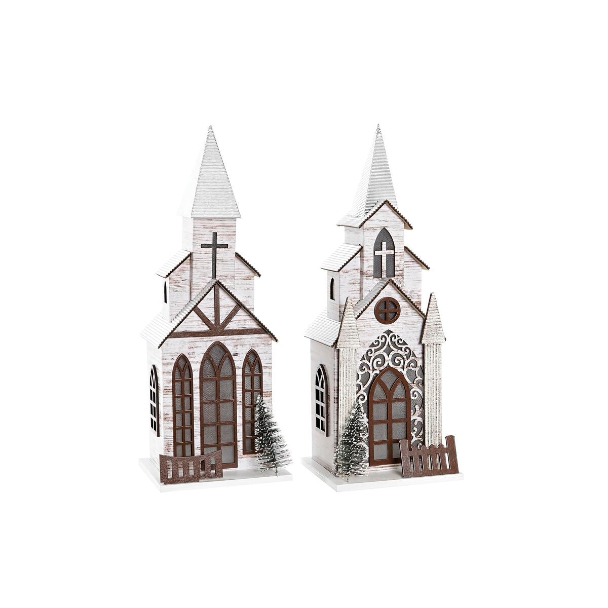 8424001986859 - Weihnachtsschmuck Kirche MDF (125 x 11 x 33 cm) (2 Stück)